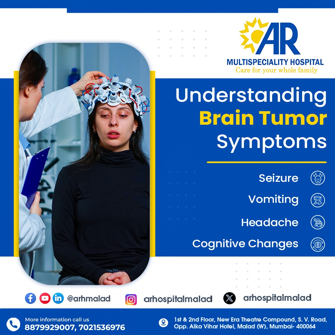 Identifying symptoms of a brain tumor can help you seek timely medical attention. Stay aware, stay healthy.

For More Information call us on 8879929007

Share your review here: rb.gy/qd2kh

#BrainTumorAwareness #KnowTheSigns #EarlyDetection #StayInformed