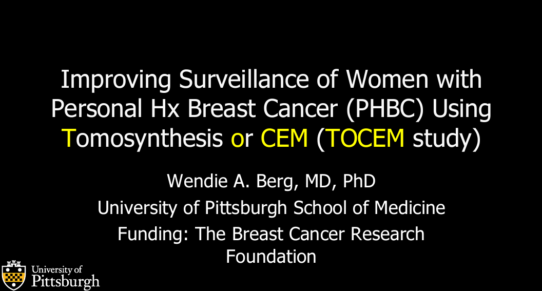 An excellent study by @DrWendieBerg on the role of CEM or tomo in the surveillance of women with a personal history of #breastcancer #SBI2024