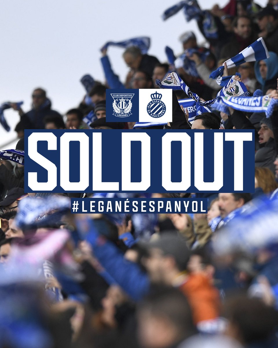 🔥 𝗦𝗢𝗟𝗗 𝗢𝗨𝗧 🔥 No tickets left for tonight's game vs @RCDEspanyol_EN 💪 We recommend you to come to Butarque this evening in advance! The gates will open from 7 pm (CET). #SueñaLeganes