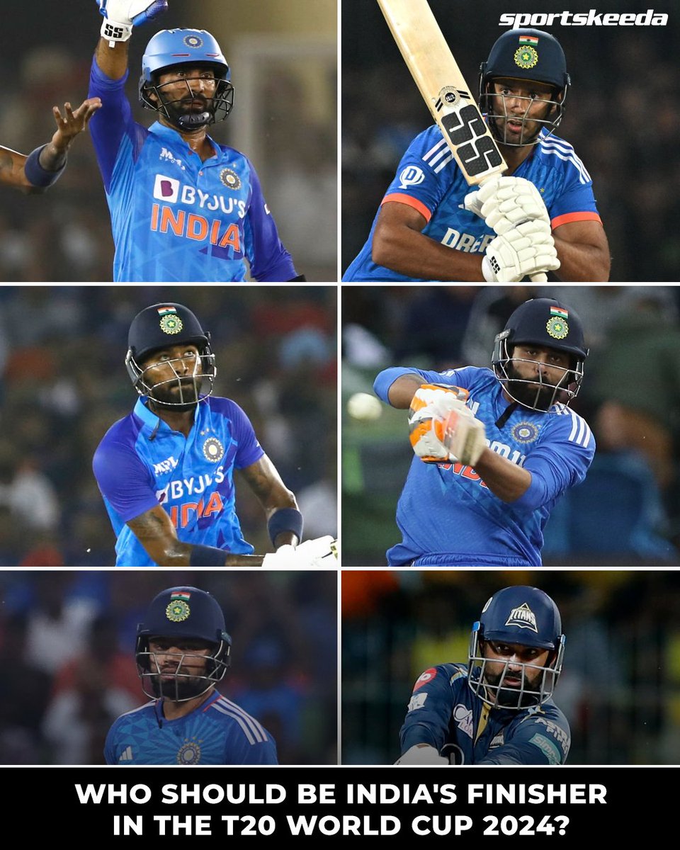 Who do you think will be the ideal candidate for the finisher role for India in the upcoming T20 World Cup 2024? 🤔✍️ 

#India #T20WorldCup24 #WorldCup #Sportskeeda