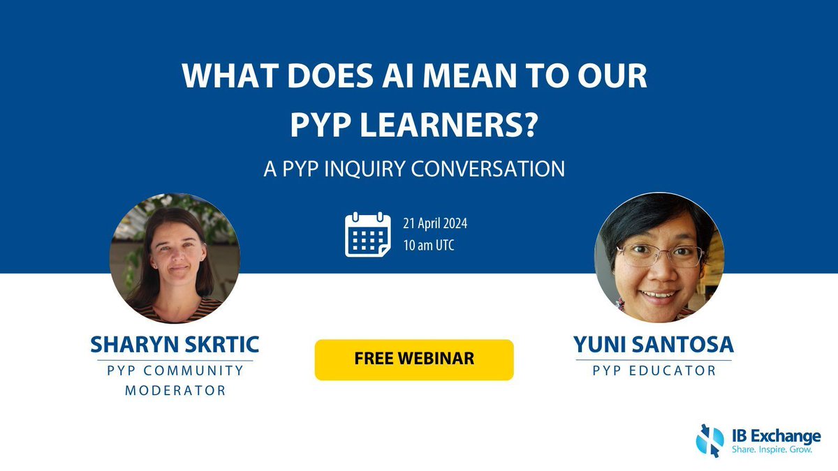 Have you ever wondered how AI can enhance learning experiences for primary learners? Join our free PYP webinar as we discuss the intersection of AI with PYP Approaches to Learning skills and how AI can foster critical thinking and creativity. Learn more: buff.ly/3vPzIti