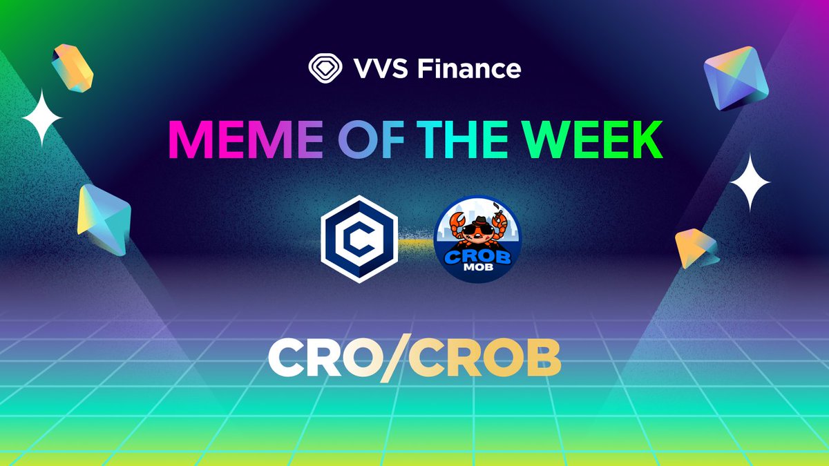 Get ready for more Meme Madness! #crofam and 🦀🦀🦀 @crobmob CRO-CROB rules as Meme of the Week on #VVSFinance! Enjoy juicy VVS emission rewards for another week! Starting Apr 15 at 9 AM UTC! 🕘 #MEMEMania