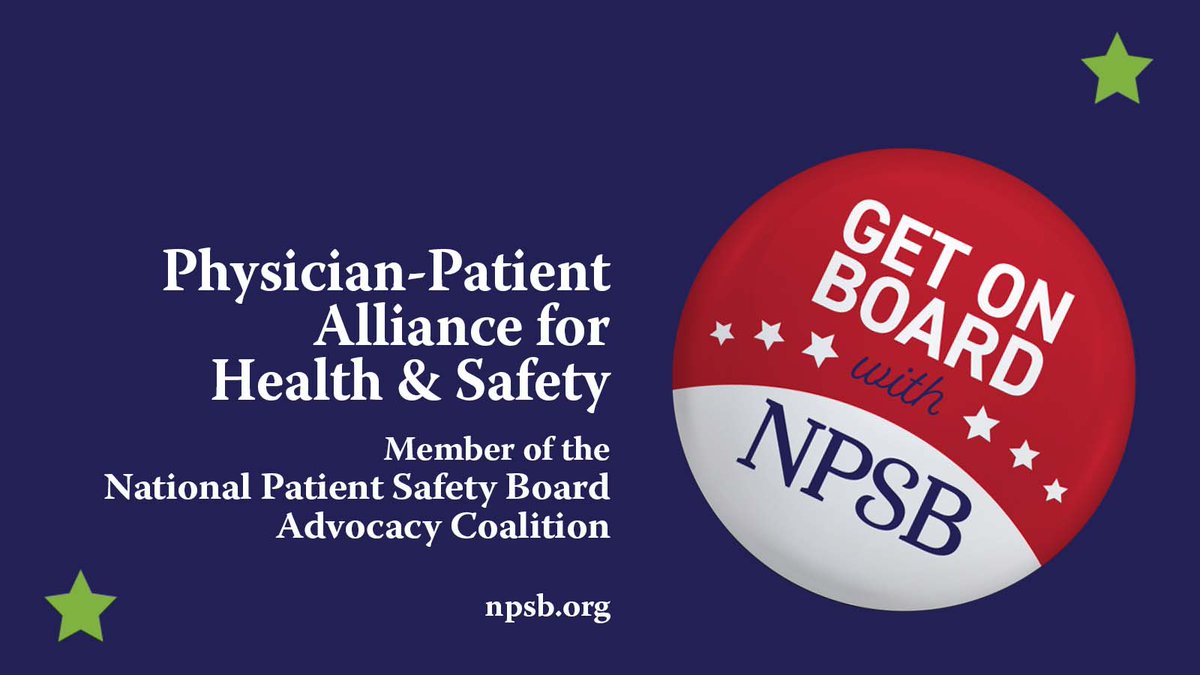 Thanks to Physician-Patient Alliance for Health & Safety for making #patientsafety a priority. Join them in supporting legislation to create a National Patient Safety Board. It's time for #healthcare to be safer for all. Learn more at hubs.li/Q02sCB3H0 #medicalerror