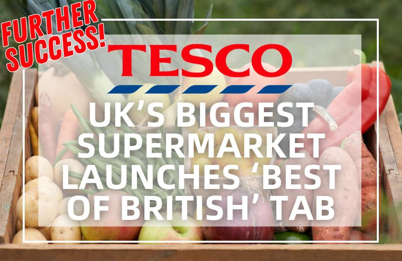 🇬🇧 Another big win for the #BuyBritishButton! 🇬🇧 The UK's biggest supermarket, Tesco, has launched their online Best of British tab! This is fantastic news, giving shoppers the ability to easily choose from the highest quality produce Britain has to offer. @drlukeevans