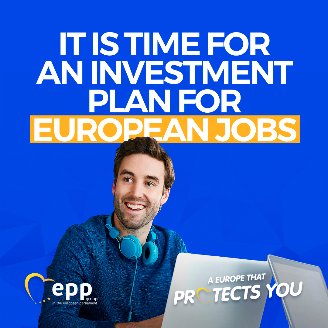 We must turn Europe into a continent of opportunities where quality jobs are created. The @EPPGroup proposes an Investment Plan for European jobs. For better lives for our people. Read more about our #EuropeProtects proposals: epp.group/protects #JobsJobsJobs