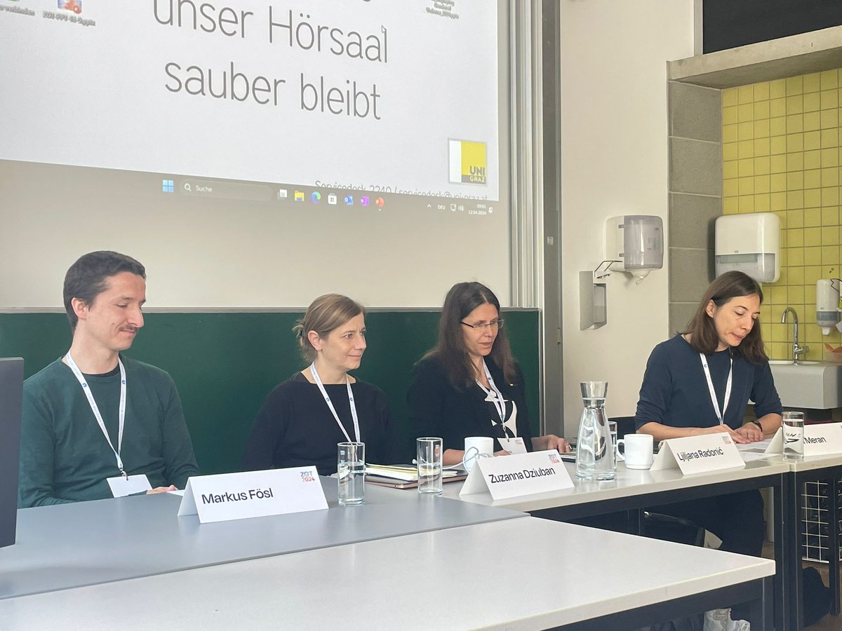 Eva Meran und Markus Fösl vom hdgö gemeinsam mit Ljiljana Radonić und Zuzanna Dziuban beim Panel "Displaying Violence" beim #zgt24 👏