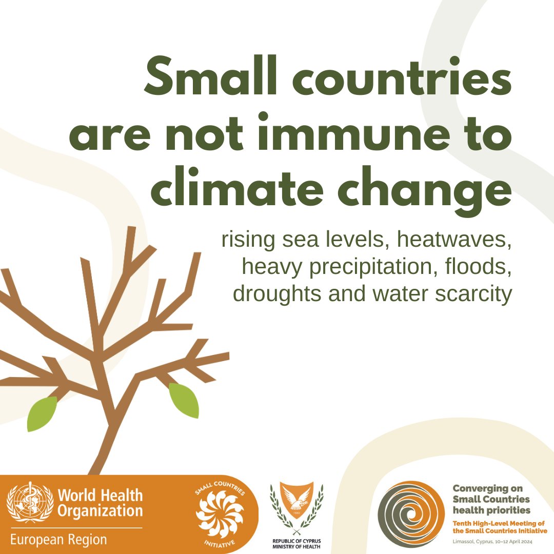 Climate change poses a particular threat to small countries. Members of the @WHO_Europe Small Countries initiative are working hard for climate-resilient, low-carbon, environmentally sustainable health systems. bit.ly/440rJGn