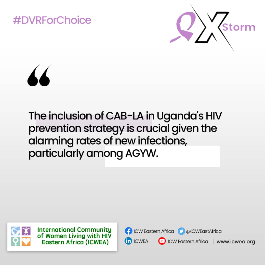 Ugandas rate of HIV new infections is alarming especially in AGYW.
Include CAB-La in ugandas HIV prevention strategy
#DVRforchoice
#hivpreventionchoice
#choiceforher.
#choicemanifesto 
@FacyAzizuyo 
@GlobalFund 
@PEPFAR 
@MinofHealthUG 
@OPMUganda 
@lmworeko 
@ICWEastAfrica
