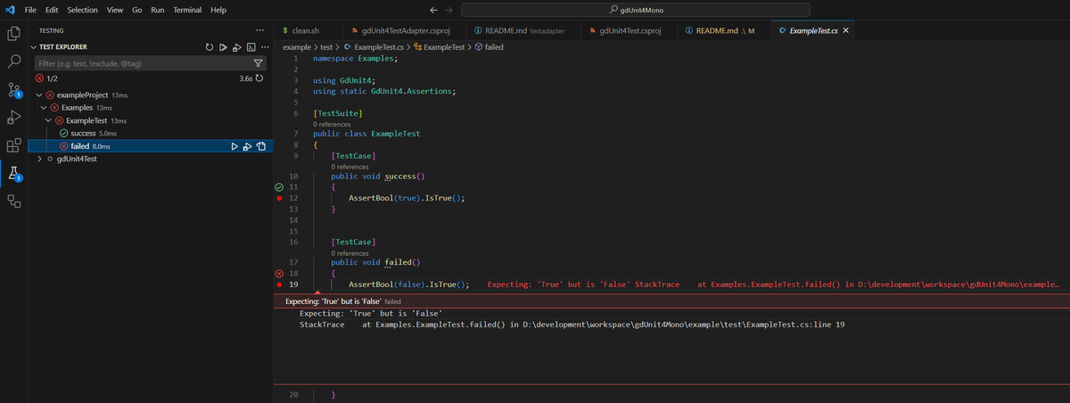 LpzMikeschulze's tweet photo. GdUnit4Net v4.2.2 is now official released and brings the new test adapter to run inside Visual Studio, Visual Studio Code and JetBrains Rider https://t.co/2qbEdAUDSQ