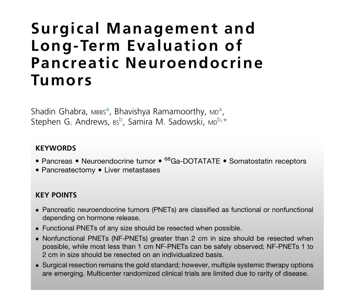 ShadinGhabra_MD's tweet photo. Proud to present our latest publication on Surgical Management and Long-Term Evaluation of #Pancreatic Neuroendocrine Tumors! #NET #surgonc 🔗https://t.co/99oBVph4SX @samira_sadowski @AndrewsStephenG @NCI_SurgOncFel @SurgicalClinics https://t.co/LDmRT3k759