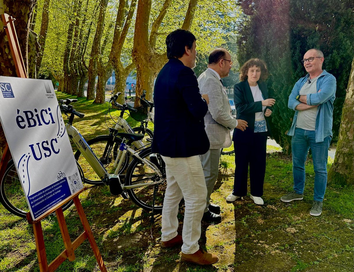 🚲Bota a andar é-Bici, o proxecto piloto de préstamo de bicicletas posto en marcha pola USC coa colaboración do Concello 🤝 +info👉 t.ly/5rm8n