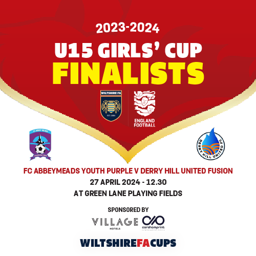 🤩Round of applause please, for the finalists of the @corshamprint U15 #GirlsCup! 🆚 @FcAbbeymeads v. @dhufc 📅27 April ⏰KO 12.30 🏟at @GreenLanePF wiltshirefa.com/cups-and-compe… #WiltshireFACups