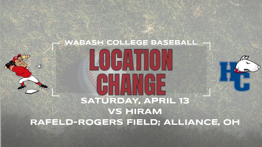 The Saturday doubleheader between @WabashBaseball and Hiram originally schedule to be played at Hiram has been moved to Rafeld-Rogers Field on the campus of the University of Mount Union in Alliance, OH. The @NCAC game times are noon and 3:30 p.m. #WAF