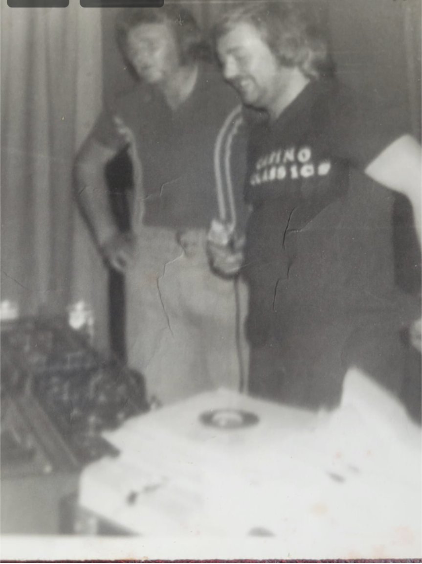 Royston Edwards and #RussWinstanley were not too sure if this Wigan Casino,or the Castle hotel in Bangor ,pic kind permission of Roy's sister Val . The #NorthWales #WiganCasino connection from the #70s Royston wearing his Wales football shirt . #Cymru #northernsoul