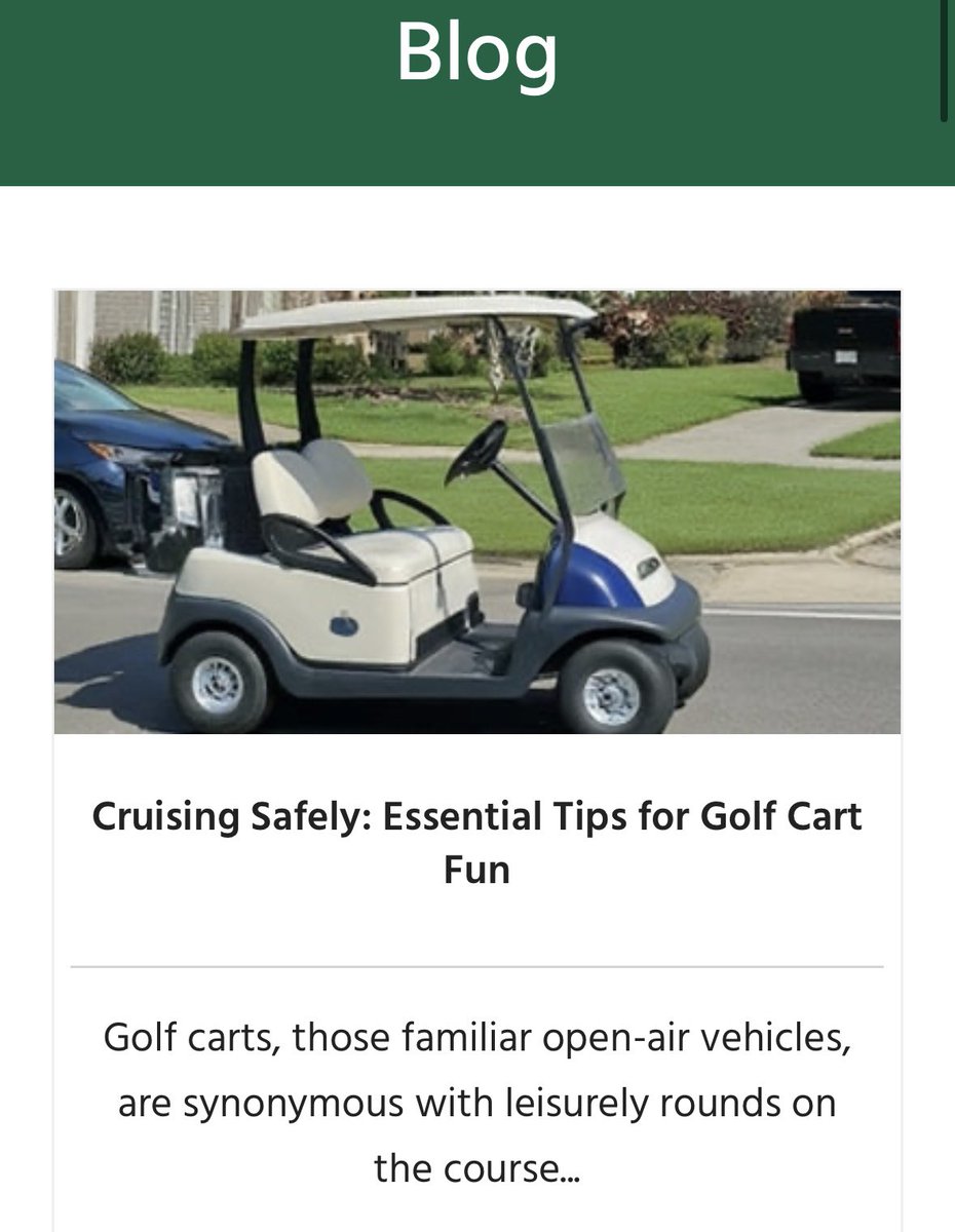 Golf carts injuries are on the rise. Check out our recent blog post regarding golf cart safety. @uabmedicine @UABSportsMed momayamd.com/blog/cruising-…