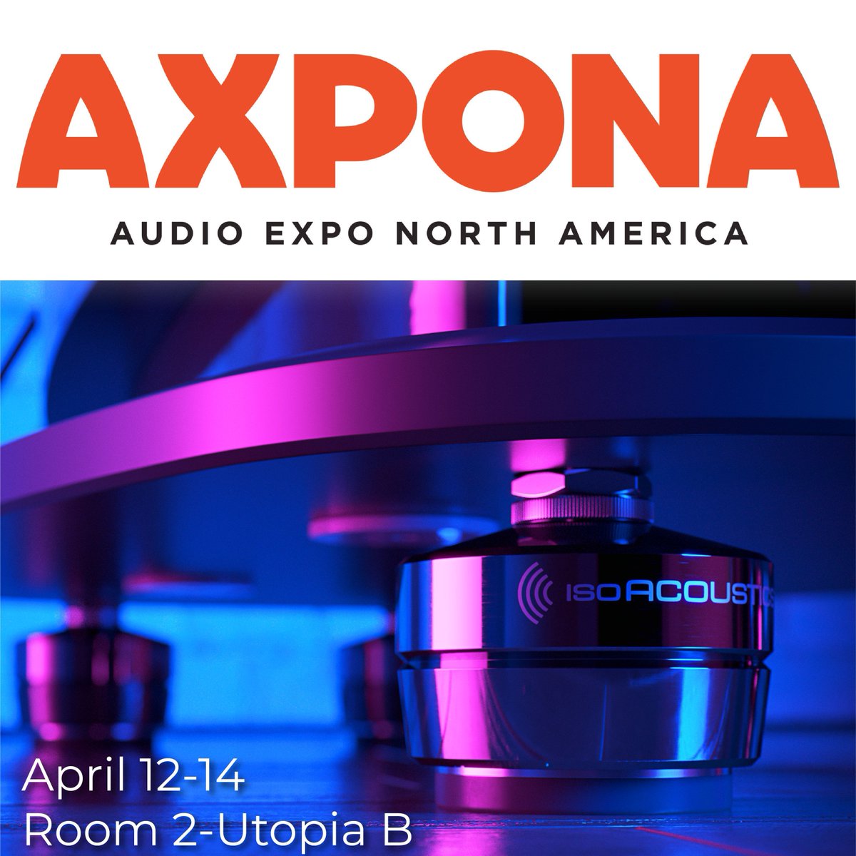 🎶 We're live at #AXPONA! Join us in Room 2- Utopia B at the Renaissance Schaumburg, April 12-14. Experience our A/B Demo: IsoAcoustics vs. traditional spikes with Focal & Naim. 🎧✨ #IsoAcoustics #FocalSpeakers #Naim #HiFi #SoundRevolution #AXPONA24 #AXPONA