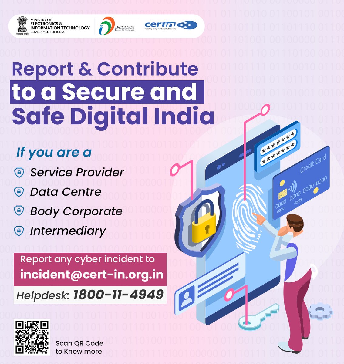 By reporting any computer security incidents to @IndianCERT, the System Administrators and users will receive technical assistance in resolving these incidents. Know more at cert-in.org.in #DigitalIndia #cybersecurity