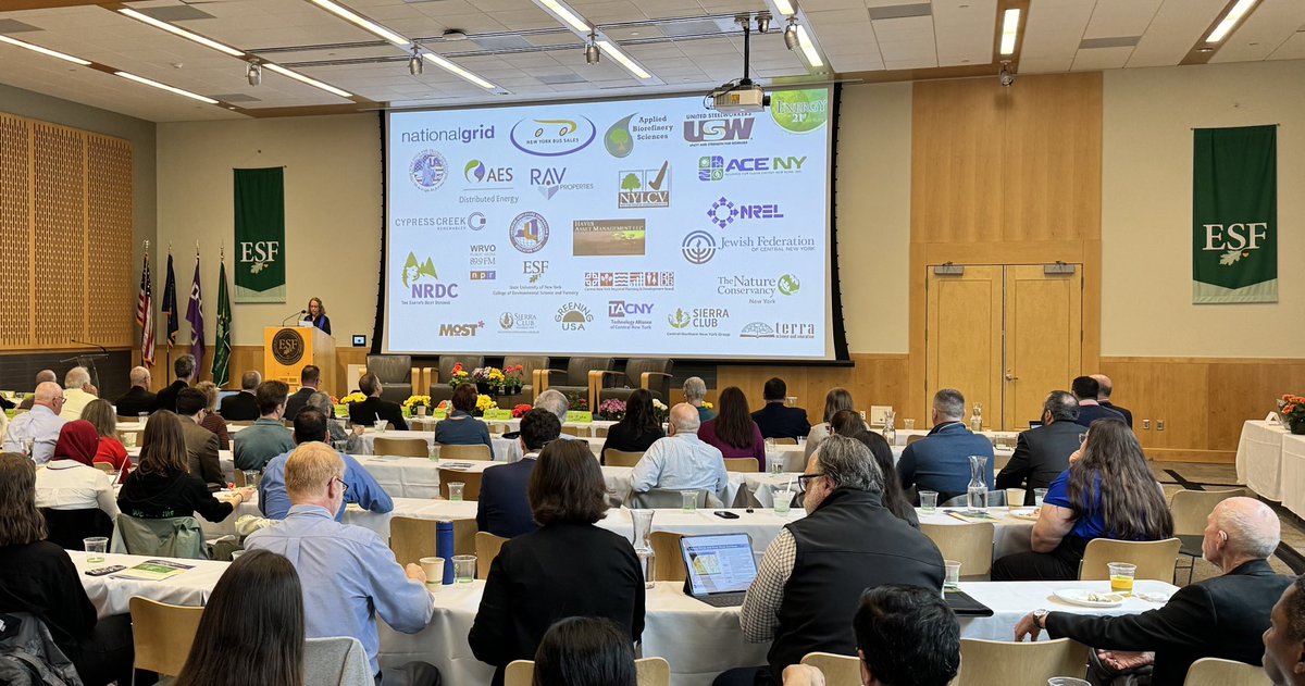 Always a privilege for ESF to serve as host for Rhea Jazer’s annual energy symposium. Celebrating her twentieth year!!  Congratulations Rhea! ⁦<a href="/rjezer1/">Rhea Jezer</a>⁩ ⁦<a href="/sunyesfpres/">Joanie Mahoney</a>⁩ ⁦<a href="/sunyesf/">SUNY ESF</a>⁩