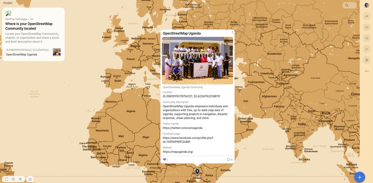 Where in the world is your #OpenStreetMap community located? Join the fun and add your community to this global Padlet! Photos, descriptions, links – let's connect the OSM world. padlet.com/kateregga1/whe… #OpenMapping #OpenCommunities