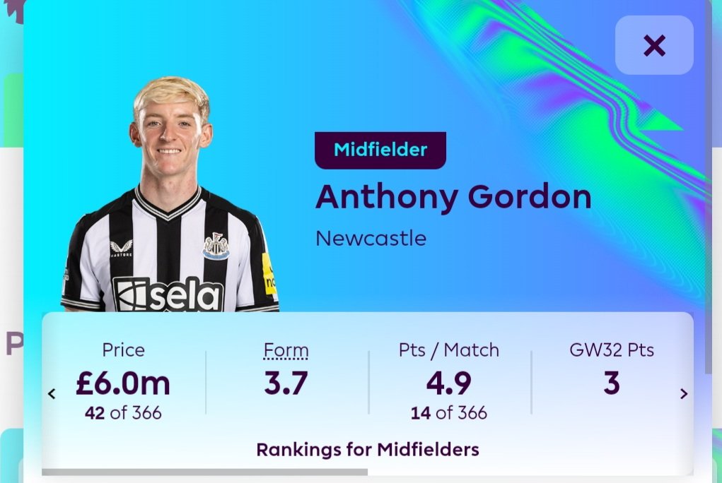 Gordon at home this season. 4,10,5,5,8,7,13,10,6,blank,7,4,8,8,8. Surely this is form that can justify a captain punt? #FPL