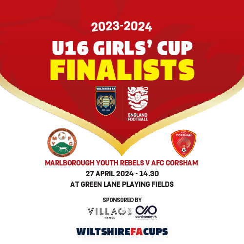 🤩Let's hear it for the finalists of the @corshamprint U16 #GirlsCup! 🆚 @MarlboroughYFC v. @AFCCorsham 📅27 April ⏰KO 14.30 🏟at @GreenLanePF wiltshirefa.com/cups-and-compe… #WiltshireFACups