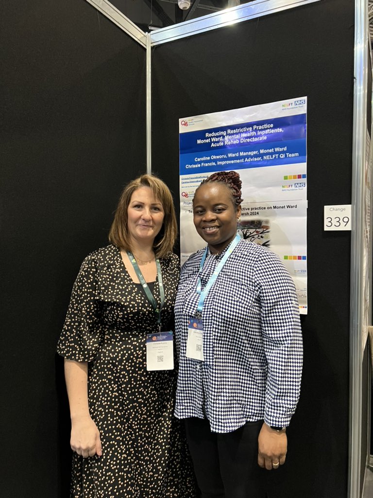 It’s our final day at the @QualityForum and we just had the wonderful Caroline present her project which successfully reduced restrictive practice on our inpatient ward. Great insight on how service user involvement can lead to success when we are genuinely interested in #WMTY 🤝