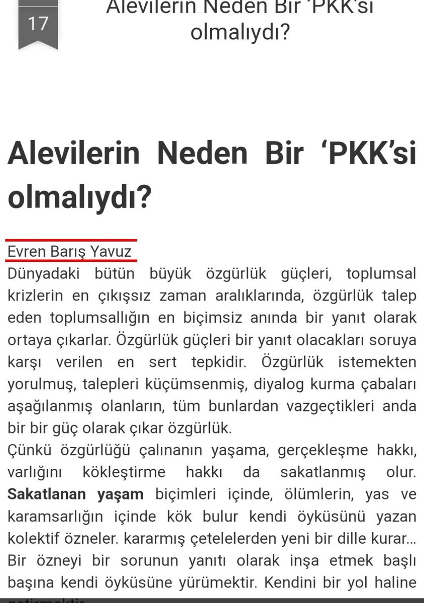 Baykar'a 'jet yakıtı satmışlar' iftirası atan ve İBB'nin ekibinde çalıştığı belirlenen Evren Barış Yavuz'un 'Alevilerin de PKK'sı Olmalıydı' başlıklı yazısı internetten kaldırıldı. Via- @doganburak29