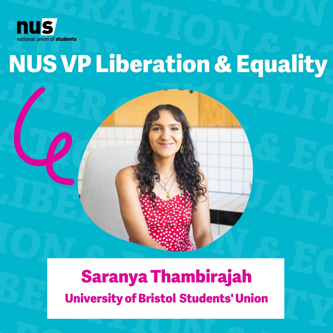 Saranya Thambirajah has been elected NUS Vice President Liberation and Equality! Congratulations to all of the winners, and a huge thanks to everyone who took part in this year's elections!