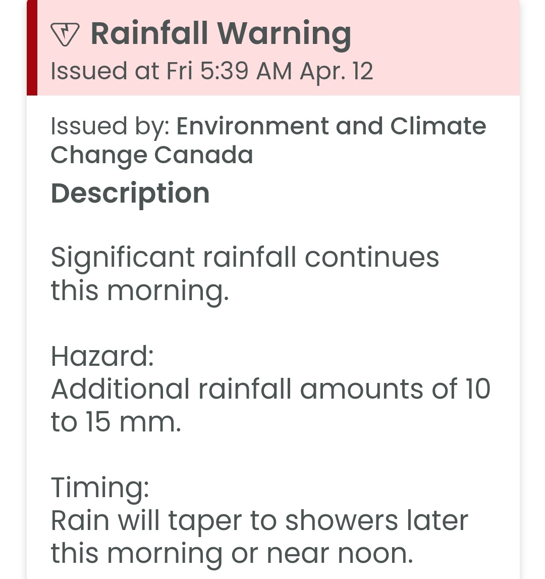 RAINFALL WARNING: 🌧 🌧 
⚠️: theweathernetwork.com/en/city/ca/ont… | #bikeMississauga 🚲