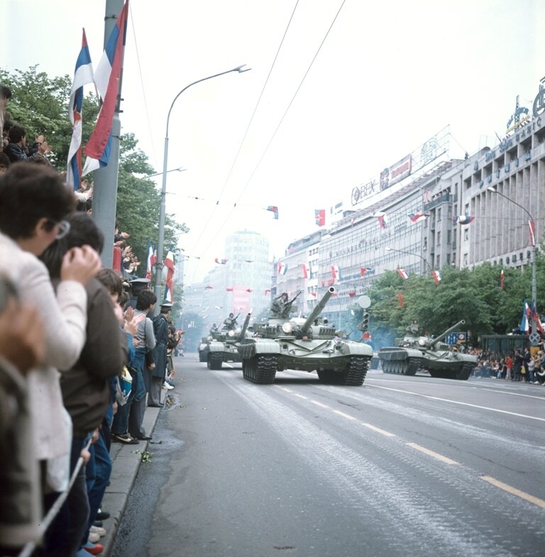 Parade in honor of the 40th anniversary of victory over fascism, Belgrade, Yugoslavia, 1985