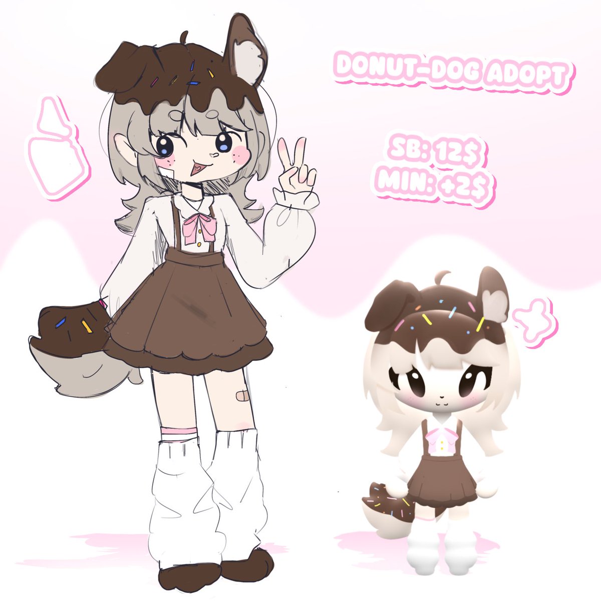 filunie_'s tweet image. DONUT DOG ADOPT 🐶🍩 (´｡• ᵕ •｡`)

Start: 12$
Min: +2$

I hope this lil doggo will get a lovely home :3
#adoptable #adoptableoc #vtuber #auction #design