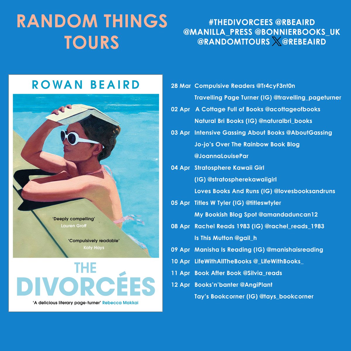 HUGEST THANKS #RandomThingsTours Bloggers for supporting #TheDivorcees @rebeaird @bonnierbooks_uk Please share reviews on Amazon/Goodreads @AngiPlant