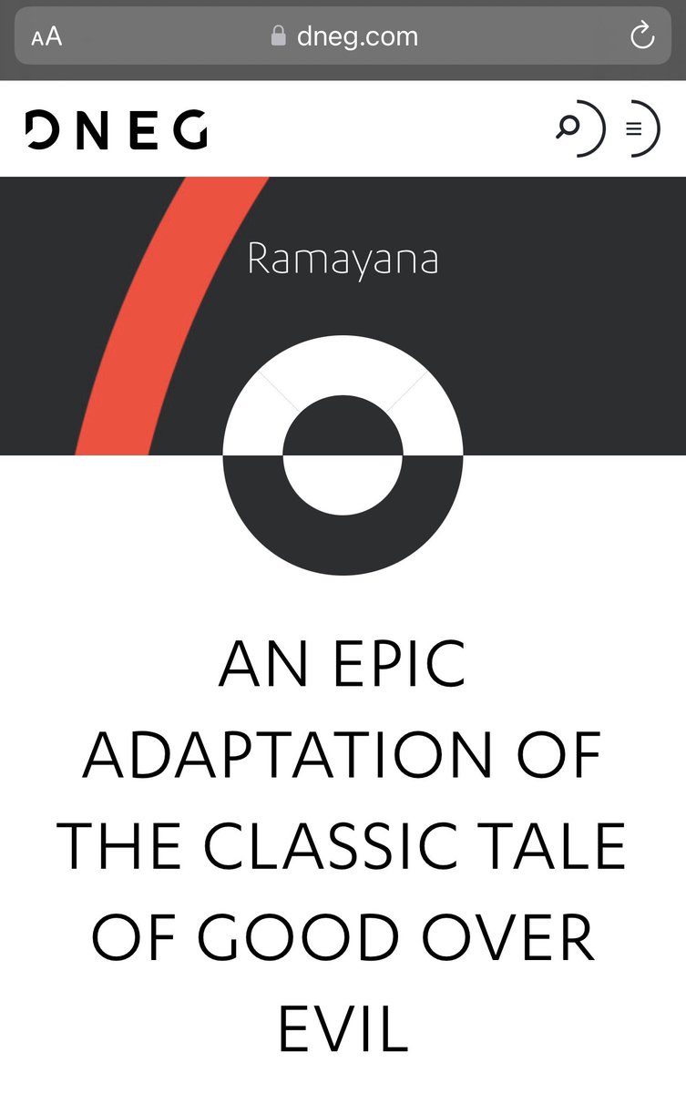 #Ramayana in Official Website of DNEG 💥 #YashBOSS #ToxicTheMovie #RanbirKapoor @TheNameIsYash