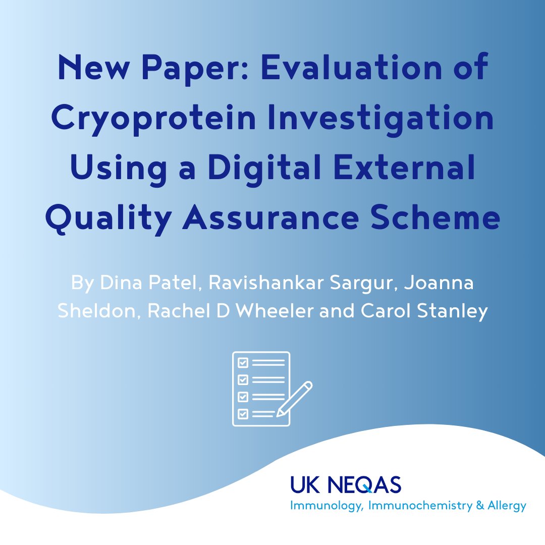 Are #cryoproteins analysed in the same way across all labs? Do you follow best practice? Read the recommendations below following a review of results from the dCRYO #EQA scheme. Please click here to view the paper on our website: immqas.org.uk/media/vppdwqfi…
#TeamUKNEQAS