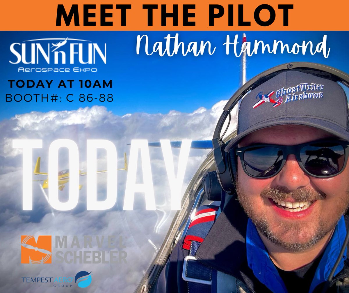 Attention SUN 'n FUN Attendees!
Stop by our booth today at 10 AM for an Autograph Session with Kevin Coleman and Nathan Hammond of GhostWriter Airshows
BOOTH #: C 86-88
#SunNFun #MarvelSchebler #KevinColman #NathanHammond