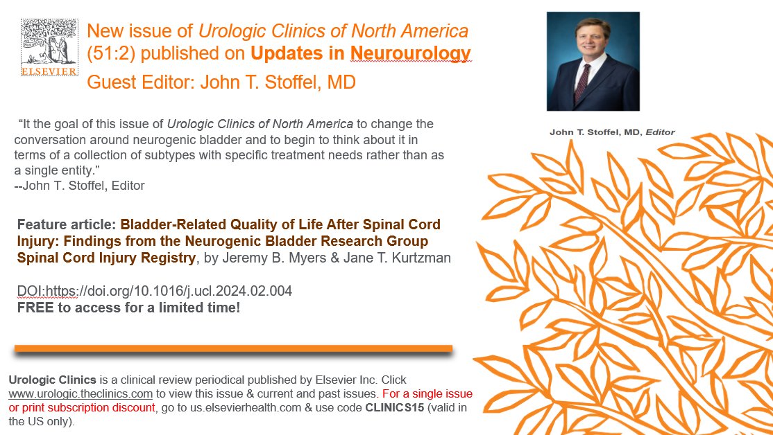 Thank you to Dr. John T. Stoffel & authors for this important issue of #Urologic Clinics! Check out the #FREE featured article! urologic.theclinics.com/current @jeremybmyers @AnnePCameron @gwerneburg @AndysheaAfyouni @Dr_i_pp_olito @vivianwong010 @ZhinaSadeghi @moorhiker @gwerneburg