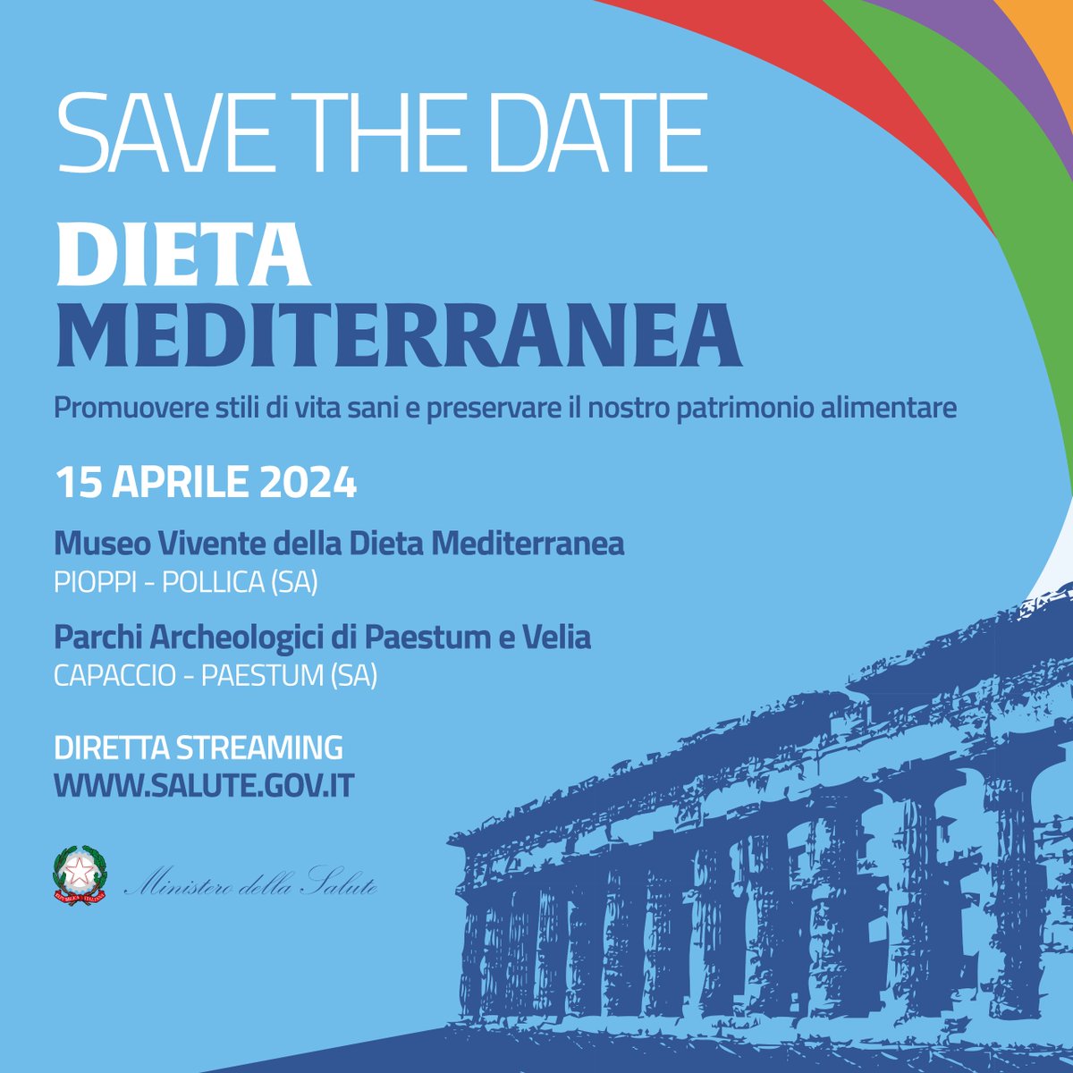 📌#Savethedate #15aprile Celebriamo la prima Giornata Nazionale del Made in Italy con un evento dedicato alla #DietaMediterranea e alla sua importanza nella promozione degli stili di vita sani. Scopri i dettagli dell'evento👉🏻 bit.ly/EventoDietaMed… #GiornataMadeInItaly2024