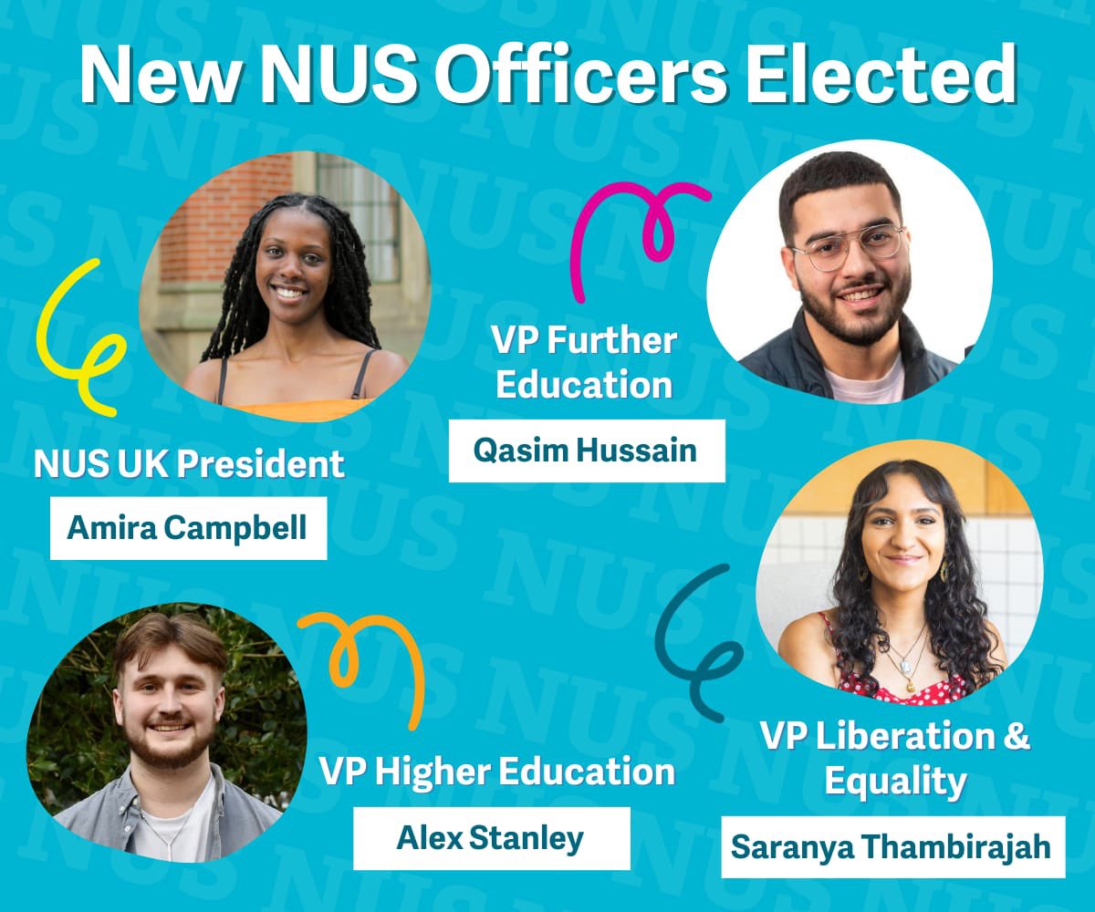 A big congratulations to the newly elected NUS team; we look forward to working together with you over the next two years to fight for a better future for students! A special shout out to our members Alex and Saranya on their victories 🎉