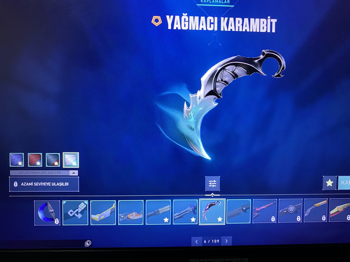 yagmaci bicaga neden karambit gibi farkli renkler koymadiniz cok sitemliyim bu konu hakkinda 😞😞💔💔