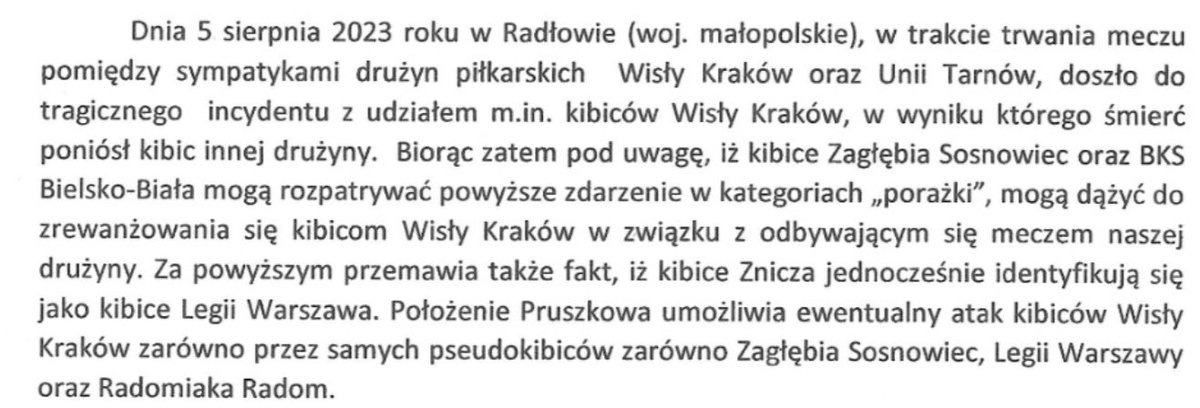 Pismo @MKSZnicz1923 to jakieś kuriozum... Jeszcze trochę i o wszystkim w polskiej piłce będą decydowały wyniki ustawek w lesie.