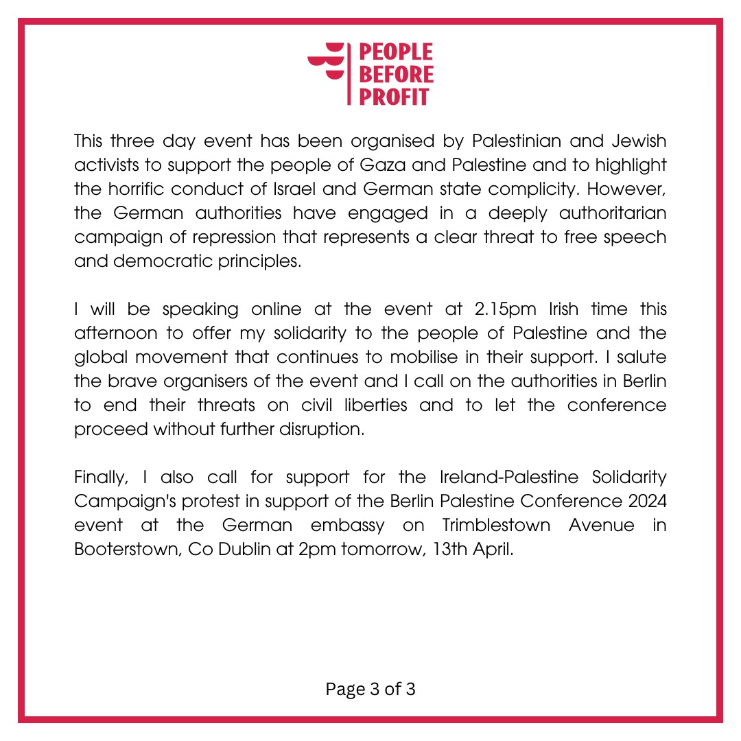 Statement on the repression of Palestine Solidarity Conference by the Berlin Authorities