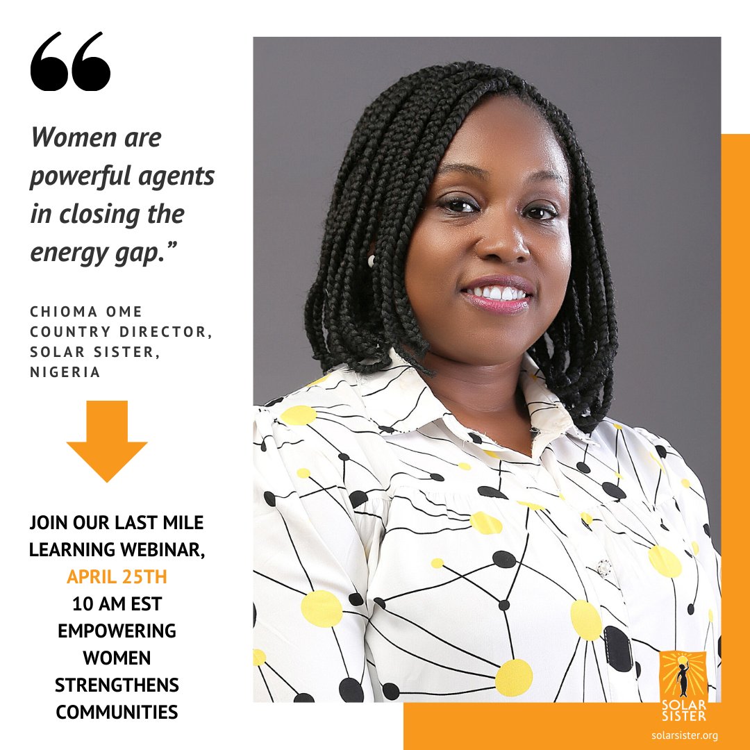 Attention: Join our Last-Mile Learnings Webinar- April 25th, 10 am EST. Empowering women strengthens communities. Register to learn from our Solar Sister entrepreneurs as we dive into the insights from Solar Sister’s 2023 year-end entrepreneur survey. ➡️tinyurl.com/47ukwj2e