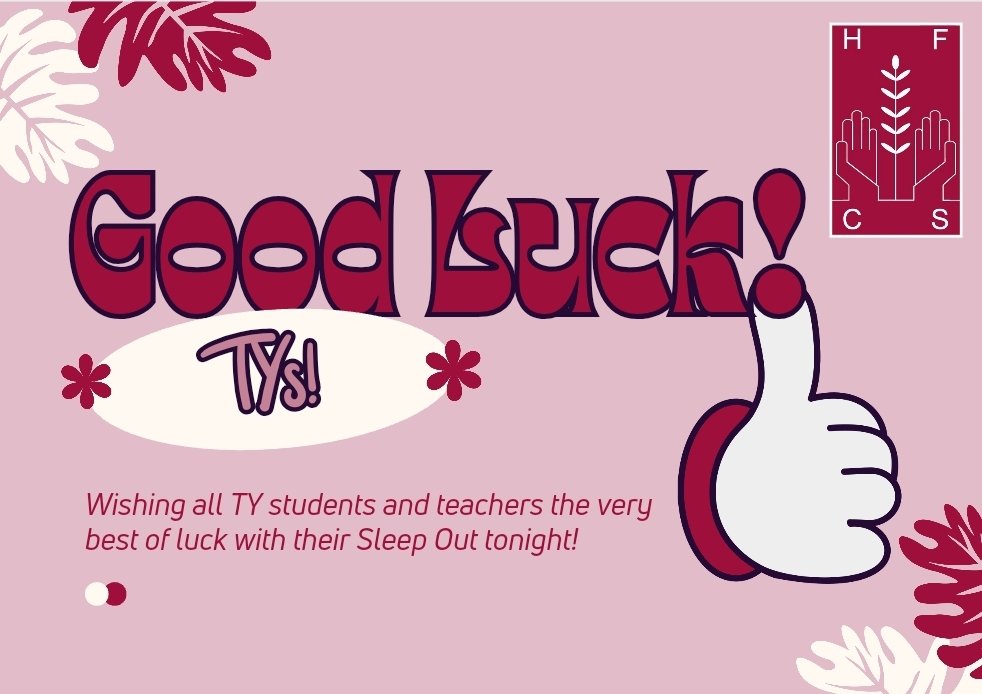 Best of luck to our TY students and teachers who are participating in a Sleep Out tonight!👏 We can't wait to hear all about it next week! 🤩 @hfcsbridge2college24 #hfcsrathcoole #sleepout #focusireland