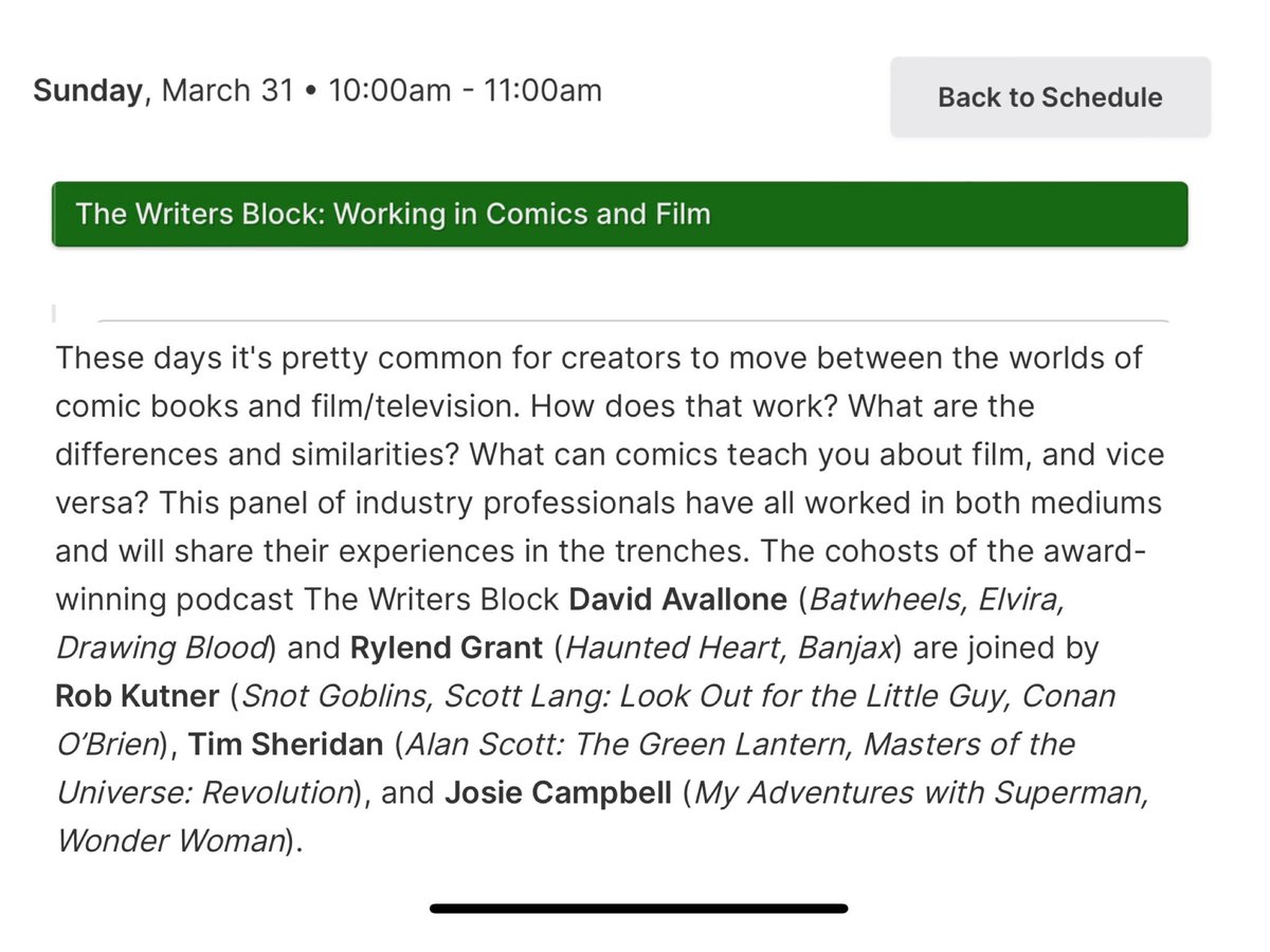 .@DAvallone and I are doing the panel dance again today at @WonderCon! Come see a live episode of THE WRITERS BLOCK with film/comic luminaries @ApocalypseHow and Tim Sheridan.