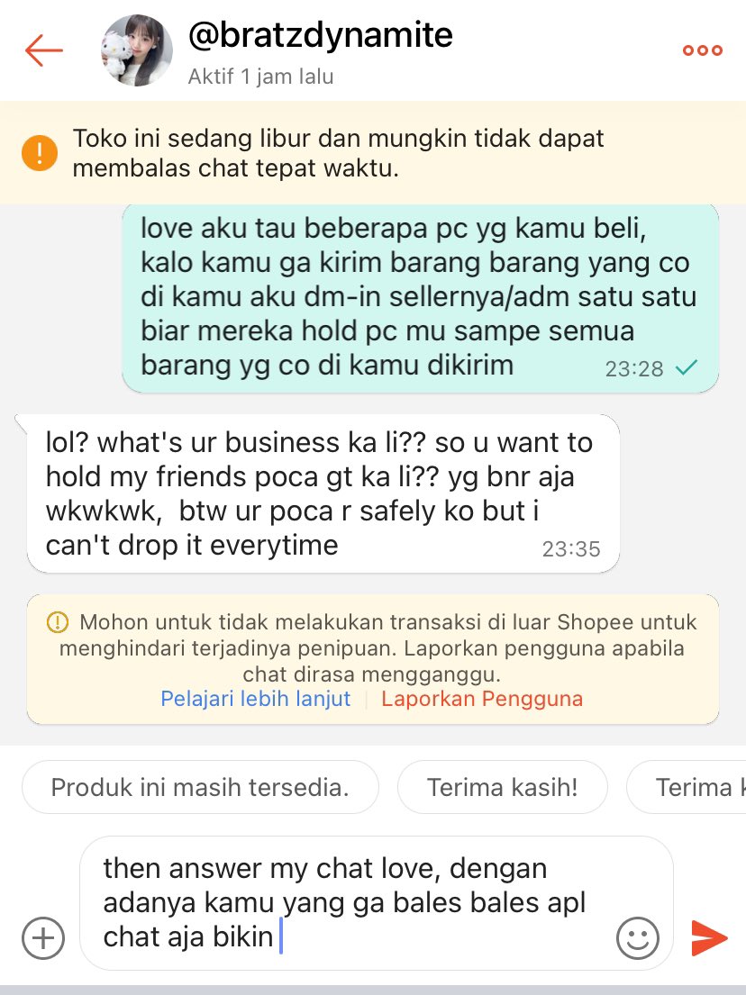 cutiesbunn's tweet image. haha di baleskan emg jitu