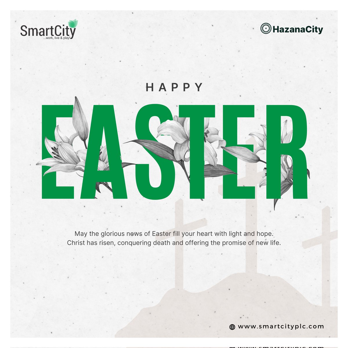 From all of us at Smartcity Plc 🎊

May this day bring joy, renewal and moments of warmth to you. 
#smartcityplc #easter2024 #happyeaster