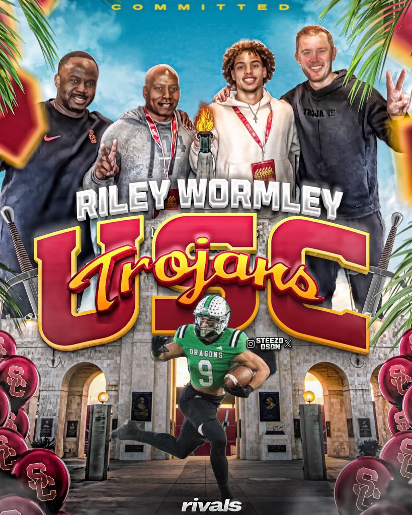 BREAKING: USC has landed a commitment from 2025 Southlake (Texas) Carroll RB Riley Wormley!

Wormley was the first offer for new Trojans RB coach Anthony Jones Jr. 

READ: n.rivals.com/news/texas-rb-…