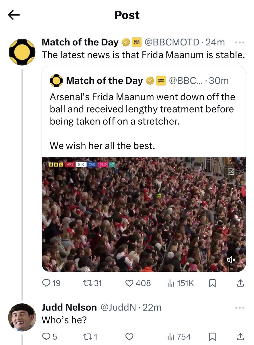 JessKHuband's tweet photo. @JuddN @BBCMOTD https://t.co/xv4n71aUFV