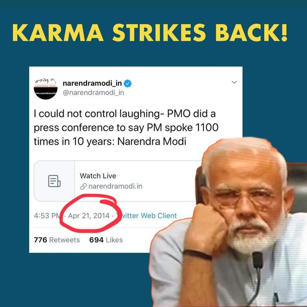 Misabh2020's tweet photo. First time ever, a sitting PM is scared of the press meet. No other example in the history of any democracy.

But why is the PM scared of holding even a single press conference?  What are the embarrassing questions he can't answer?

#MuteModi
#NoPressMeetingPM https://t.co/2Yk7Totlsv