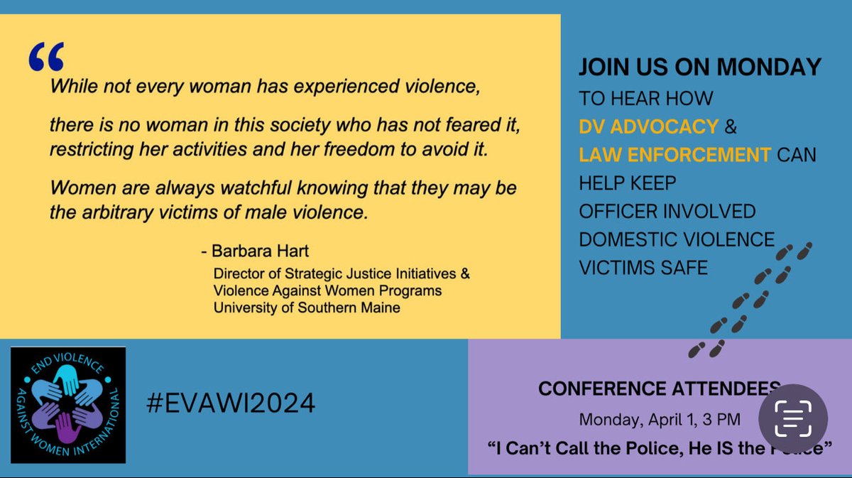 #evawi2024 conference in San Diego begins tomorrow. Conference attendees, come join us tomorrow afternoon to hear some Texas/Tennessee southern drawl from leading #oidv expert Mark Wynn and myself. Let’s talk about Officer Involved #domesticviolence & how we can do this better.